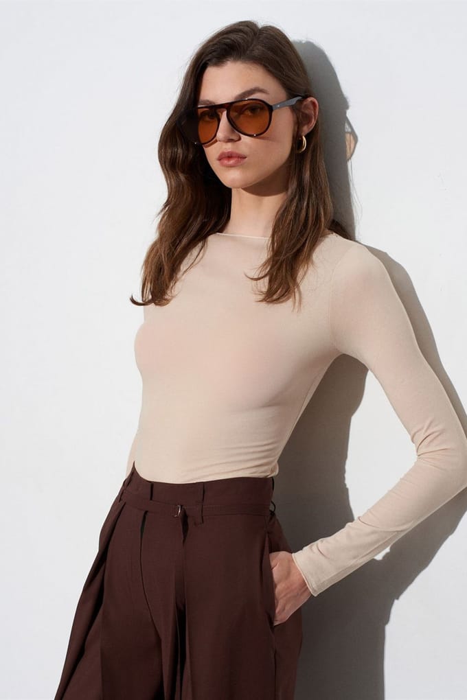 Slim Fit Bootcut Lange Mouwen Top