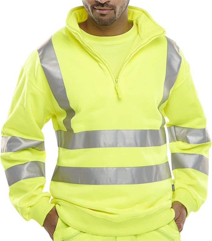 Beeswift Sweatshirt met rits - Geel - Maat M