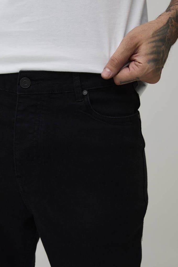 Tall Essential Skinny Stretch Fit Denim Shorts | Black | Size 48
