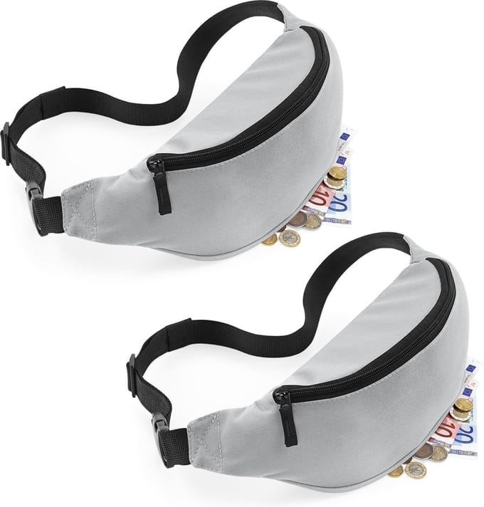 2 x Bagbase Sport Heuptas Grijs 2.5 Liter