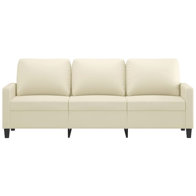 vidaXL - Driezitsbank - 180 - cm - kunstleer - crèmekleurig