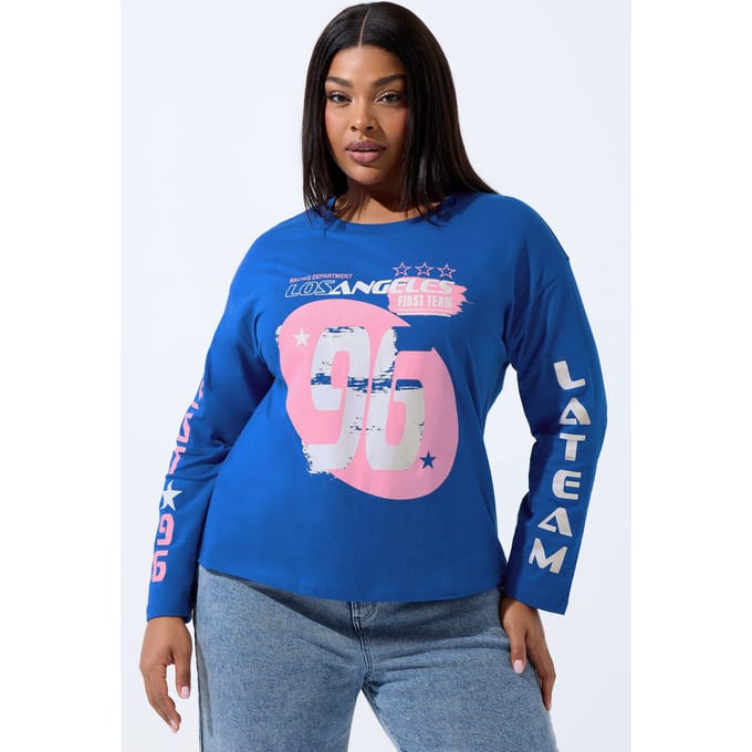 Limited Collection Blauw 'Los Angeles 96' Oversized Tshirt Size 42