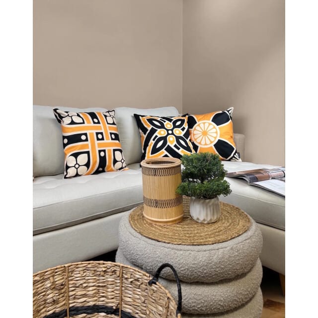 Gek op kussens! Sierkussen ornament tile #1 | 45 x 45 cm | katoen/polyester