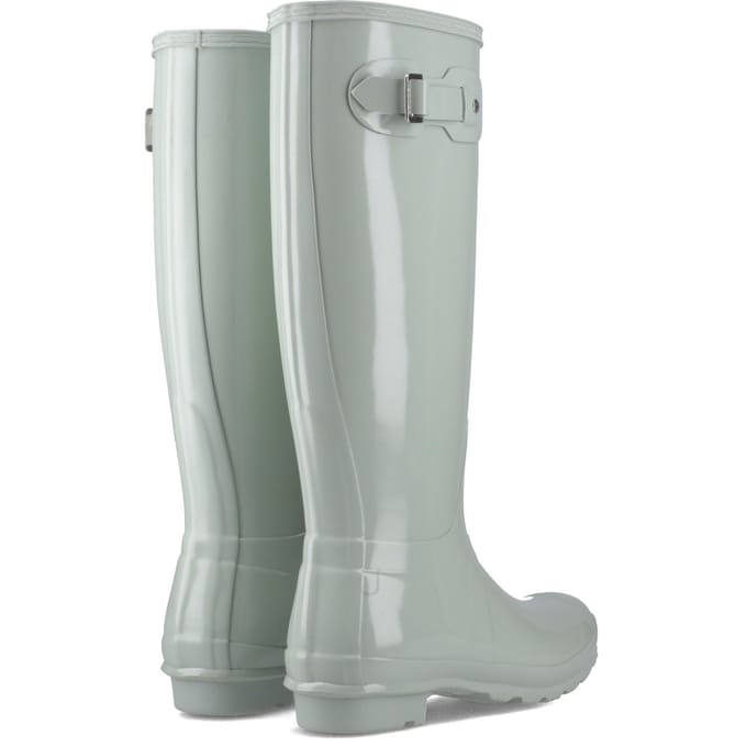 Hunter Original Tall Gloss Rubberen Dameslaarzen In Zeegroen