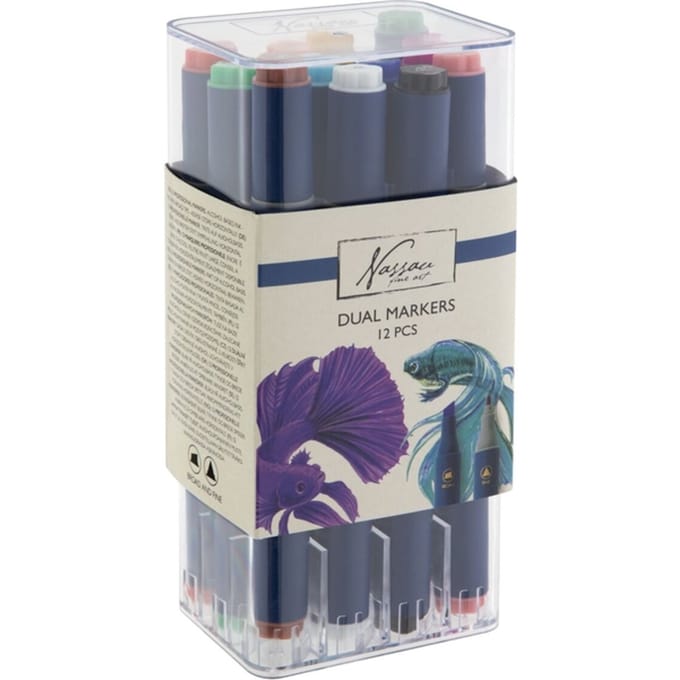 Alcoholmarkers Nassau Arts duopunt set à 12 kleuren