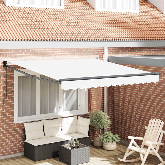 vidaXL - Uitschuifbare - luifel - Wit - 300 - x - 250 - x - 165 - cm