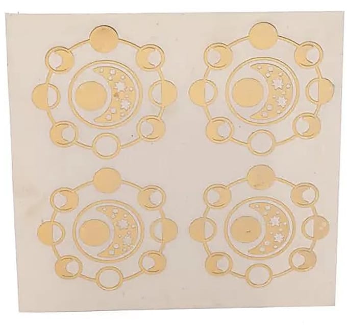Metalen Sticker Maanstanden Goud 4x - 4 cm