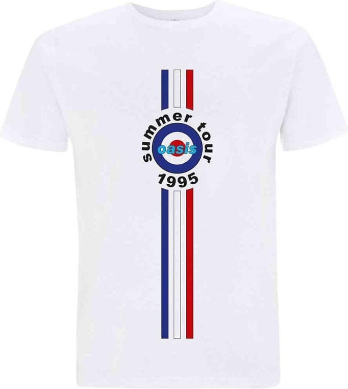 Oasis - Stripes '95 Heren T-shirt - S - Wit