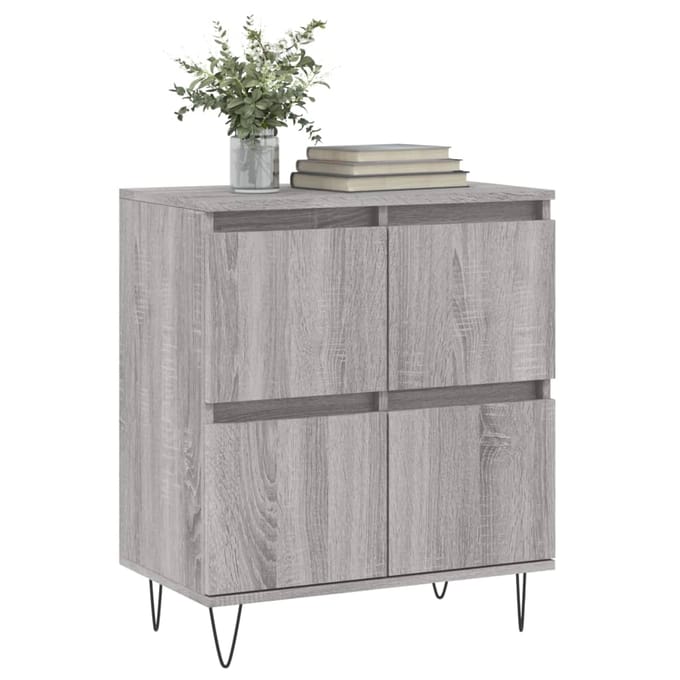 vidaXL - Dressoir - 60x35x70 - cm - bewerkt - hout - grijs - sonoma - eikenkleurig