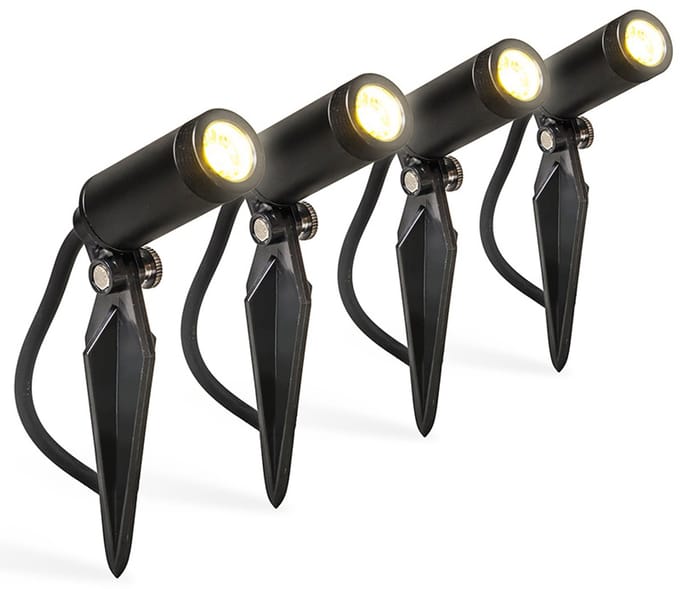 QAZQA Garly Prikspot - LED - 4 stuks - IP68 - Ø2,4 cm - Zwart