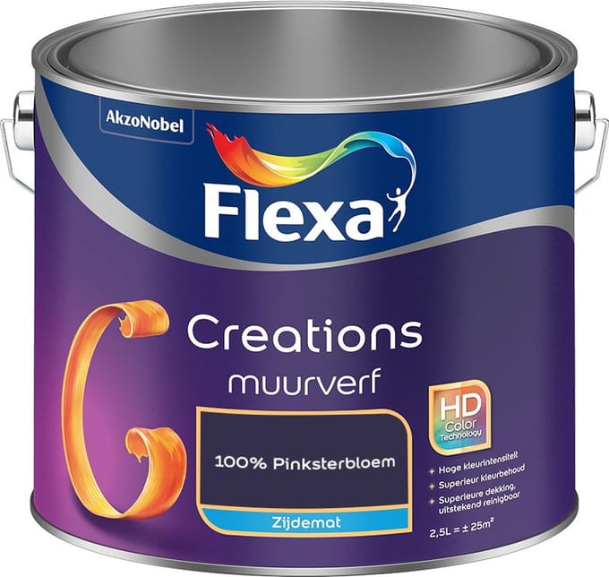 Flexa - Creations Muurverf Zijdemat - 100% Pinksterbloem - Mengverf - 2,5 L