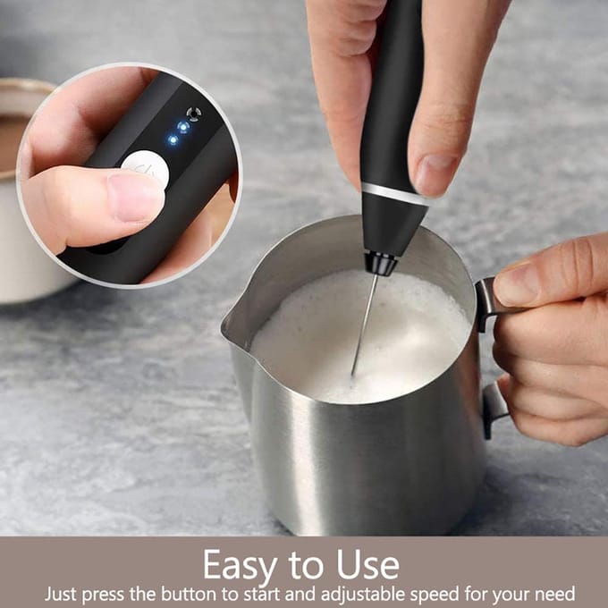 Melkopschuimer USB Oplaadbaar Mini Handheld Elektrische Blender Mixer Klopper Drankmixer voor Cappuccino L(for 6.5-9kg) wit