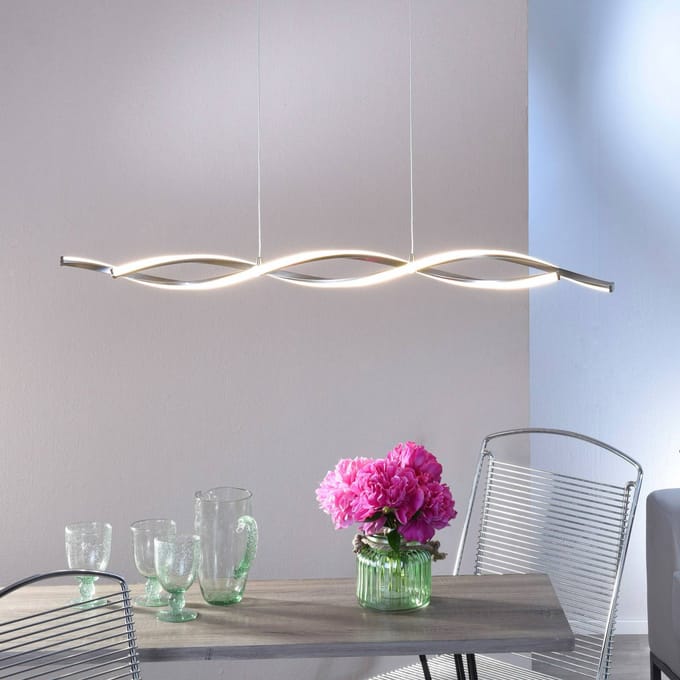 Paul Neuhaus LED hanglamp Polina, zilver, metaal, dimbaar