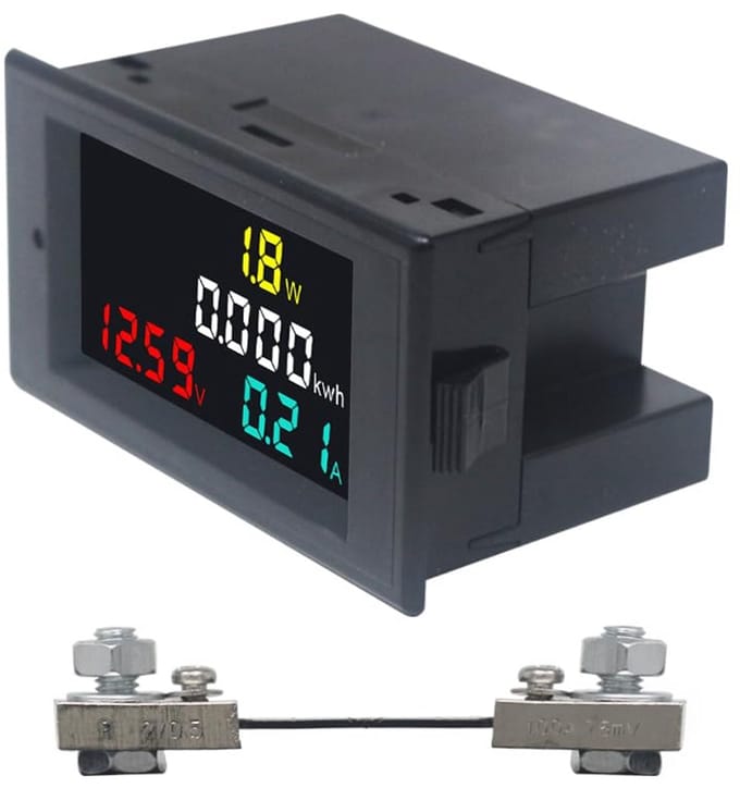 Digitale DC Voltmeter Ampèremeter Wattmeter met LCD voor Autotechniek en Zonne-energie