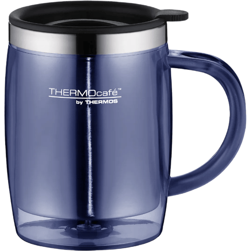 Thermos geïsoleerde desktopbeker, 0,35 liter, blauw
