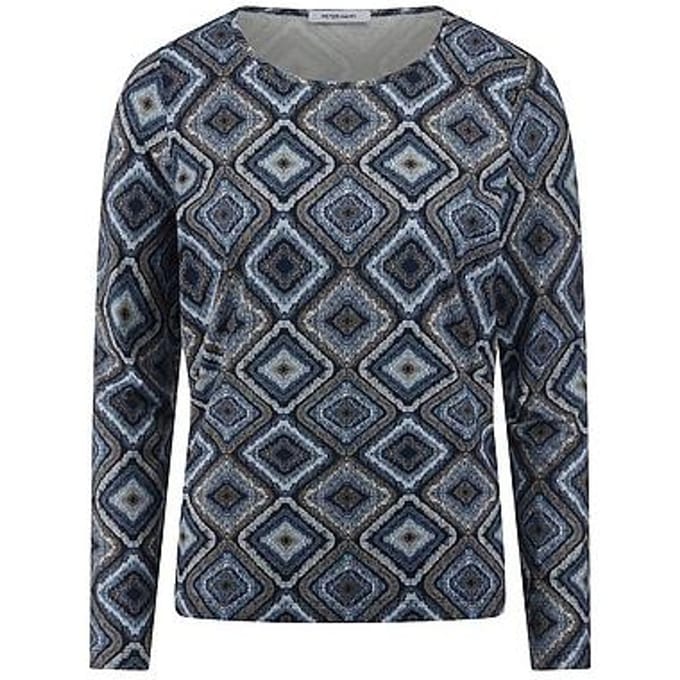 Shirt ronde hals Van Peter Hahn blauw