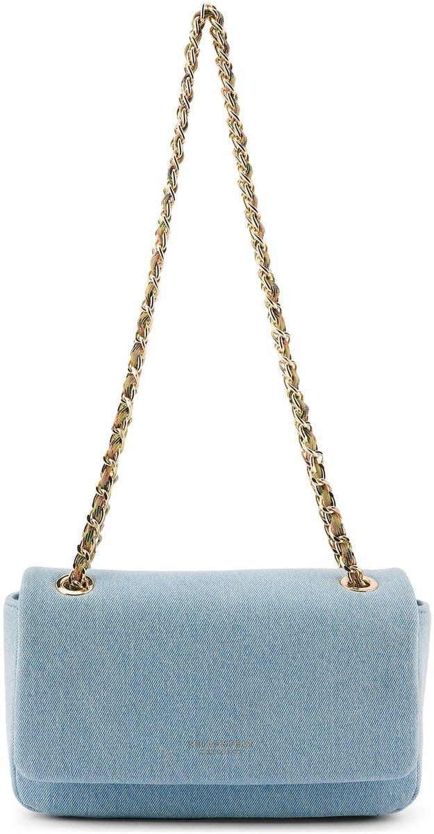 SEIDENFELT MANUFAKTUR schoudertas Huuvari Crossbag Denim in Blue Lichtblauw