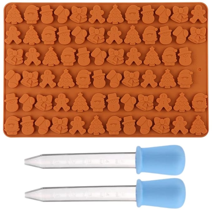 Dailygoods- Siliconen Vormpjes 72 Cavity - Chocoladevormen - Kerstmis - Snoep - Gelei - Eetbaar en Hittebestendig - Chocoladevorm