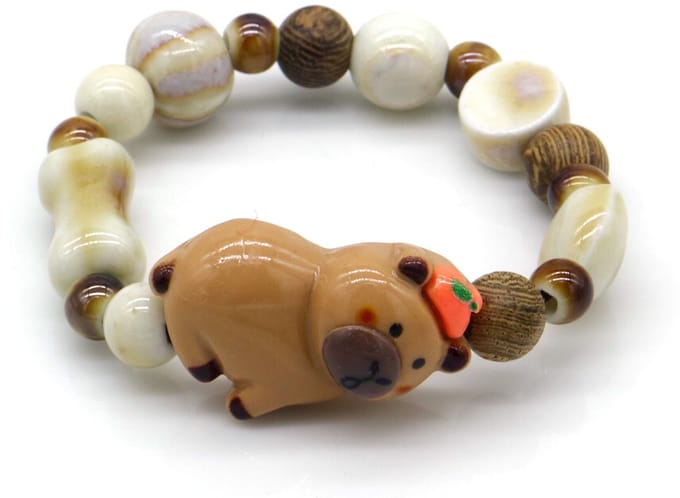 Kinder Armband – Capybara Design – 16cm – Zacht en Speels Accessoire