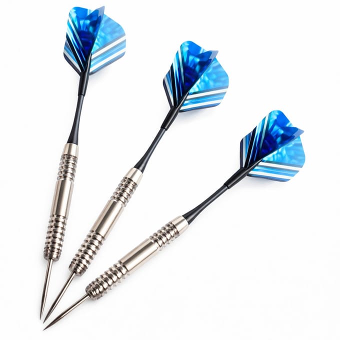 Masterdarts Dartpijlen set - 24 gram - zwart/blauw - met extra shafts - 16 cm - unisex