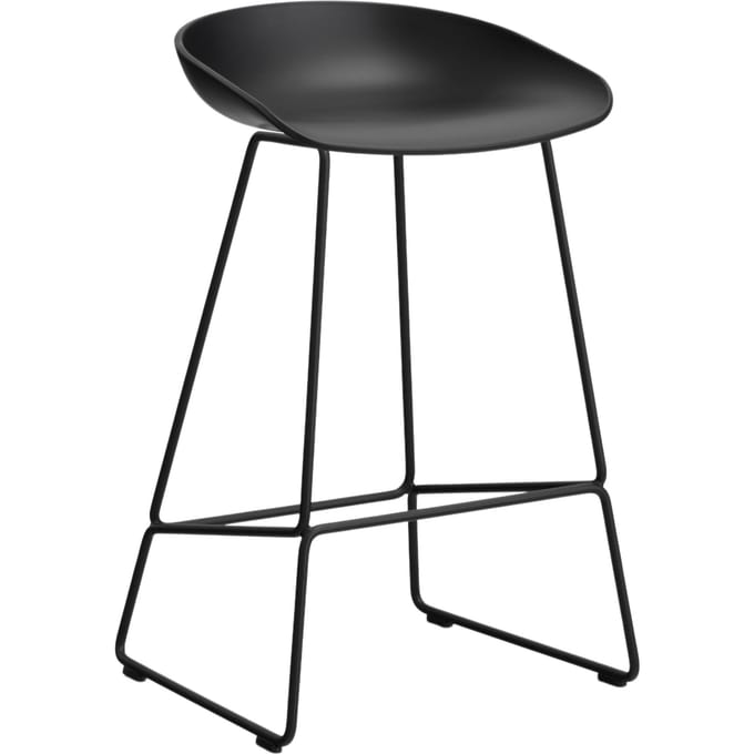 HAY About a Stool AAS 38 - black 2.0 - zwart - viltglijders - Zithoogte 65 cm