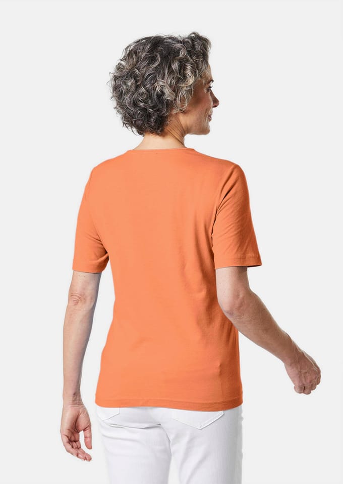 Basic shirt van puur katoen - oranje - Gr. 46 van Goldner Fashion