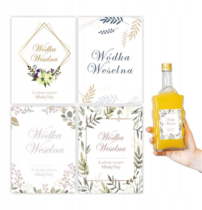 Bimberek - Bruiloft Vodka Etiketten - Zelfklevend - 10 stuks - 65x90 mm