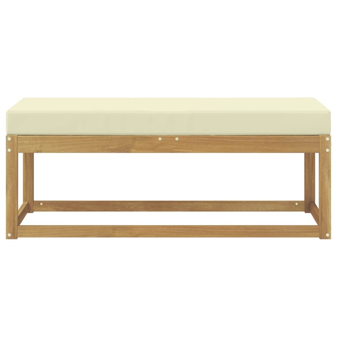 vidaXL - Buitenstoel - Bank - Massief - Acacia - Hout - Whitewash - en - crème
