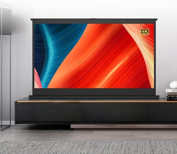 Projectiescherm - Draagbaar Scherm - Presentaties Geven - Snel Uittrek Systeem - 50 inch 16:9 - Wit
