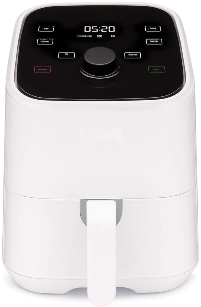 SCH® Mini airfryer - Airfryer - Airfryer klein - Wit - 22cm x 28cm x 27cm