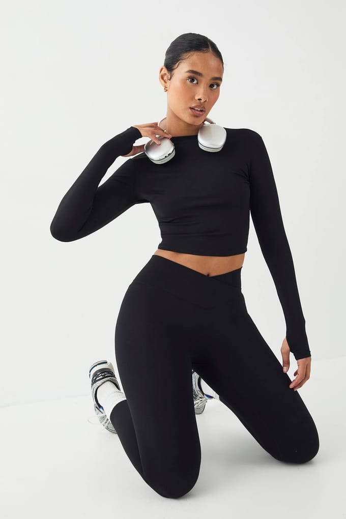 Dames DSGN Studio Highwaist Ultra Sculpt Wrap Waist Legging | Black | Maat: Small