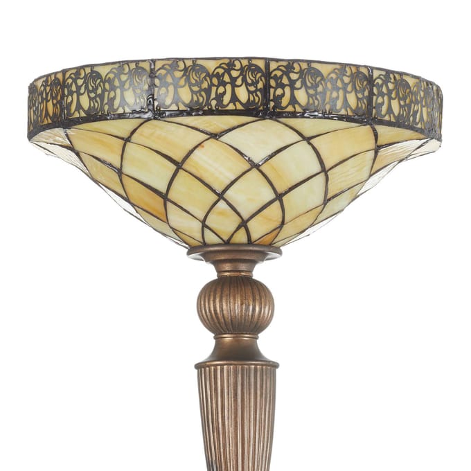 Clayre&Eef Uplighter vloerlamp Diamond in Tiffany-stijl