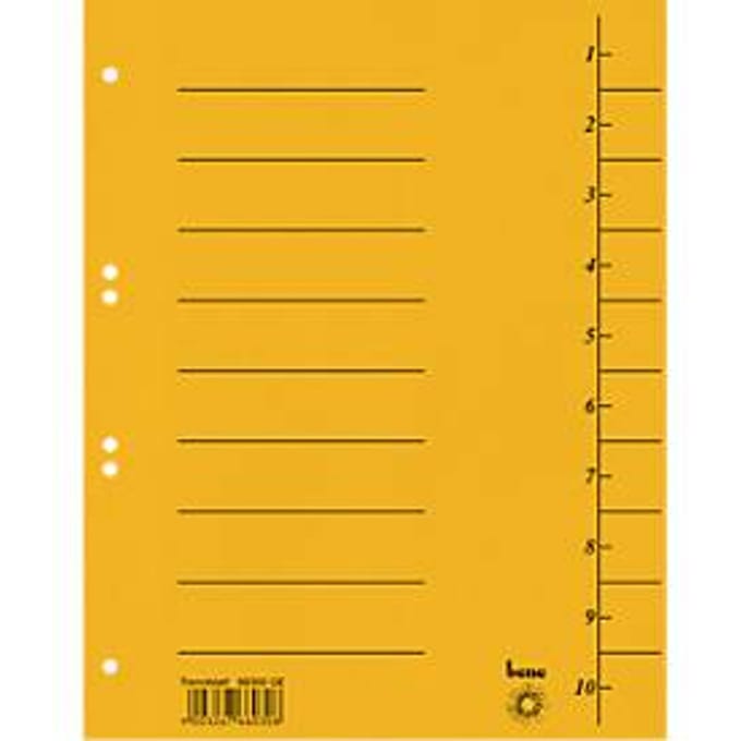 Scheidingsblad, Intensief karton, A4, geel