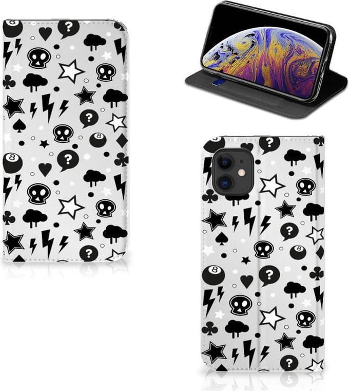 Mobiel BookCase Apple iPhone 11 Silver Punk