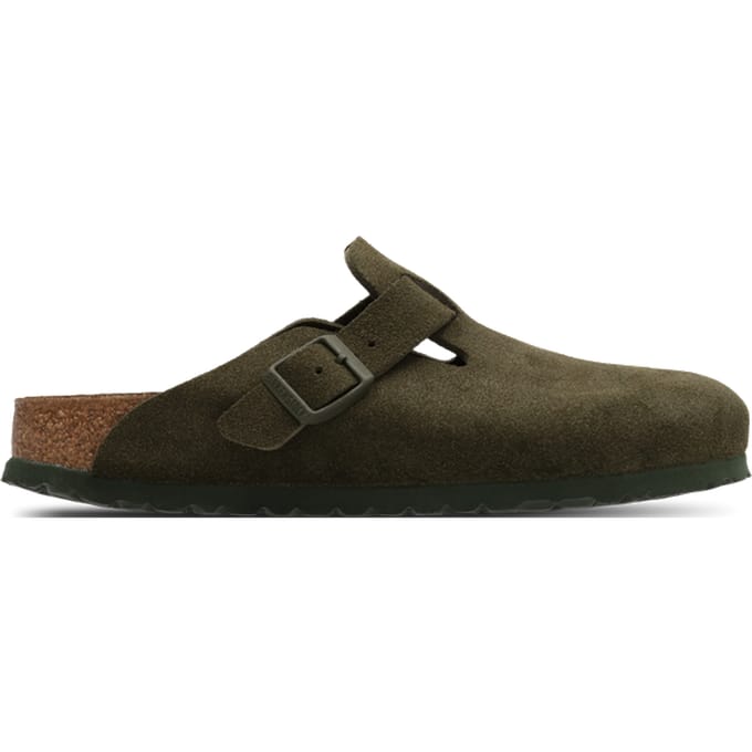 Birkenstock Boston Suede Smal Voetbed Groen Unisex Instapper - Maat 36