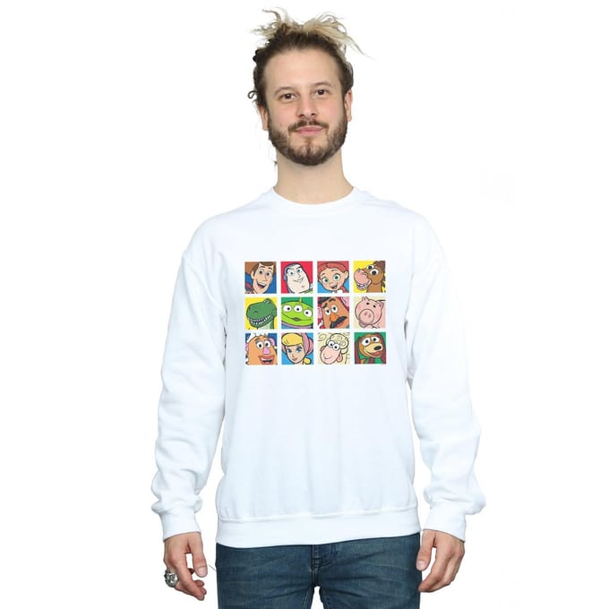 Disney Heren Toy Story Character Squares Sweatshirt (Wit)