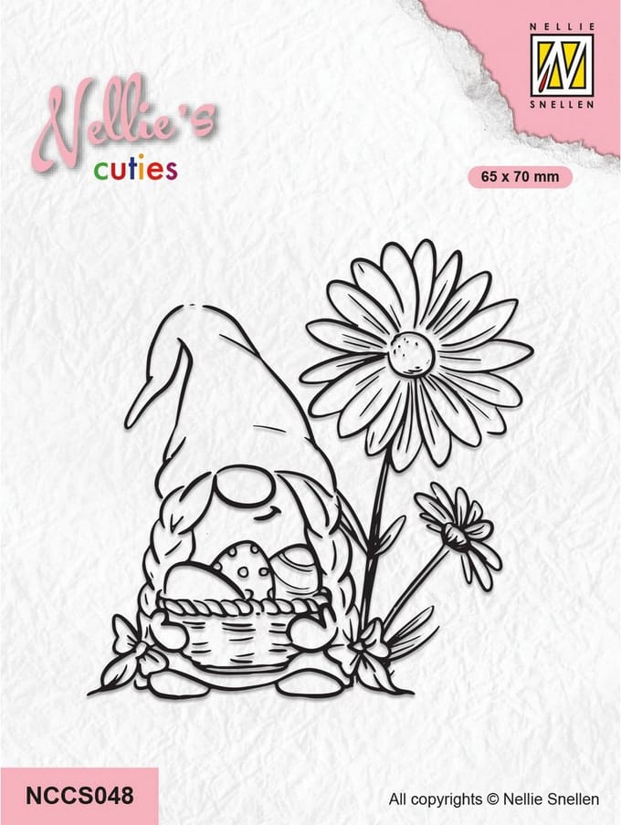 Nellie Snellen Nellie's Cuties Clear Stamp Easter Gnom with Flowers