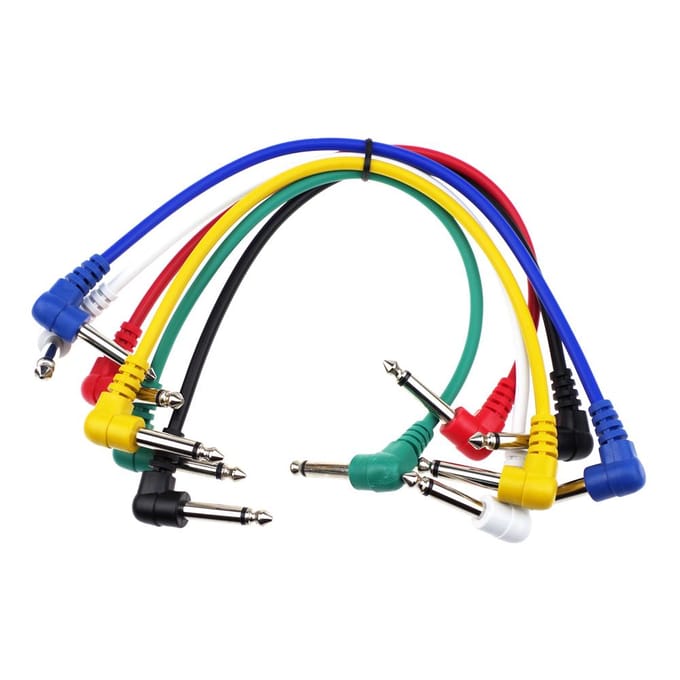 6 kleuren elektrische gitaar effect patchkabel draad audio verbindingskabel veelkleurig