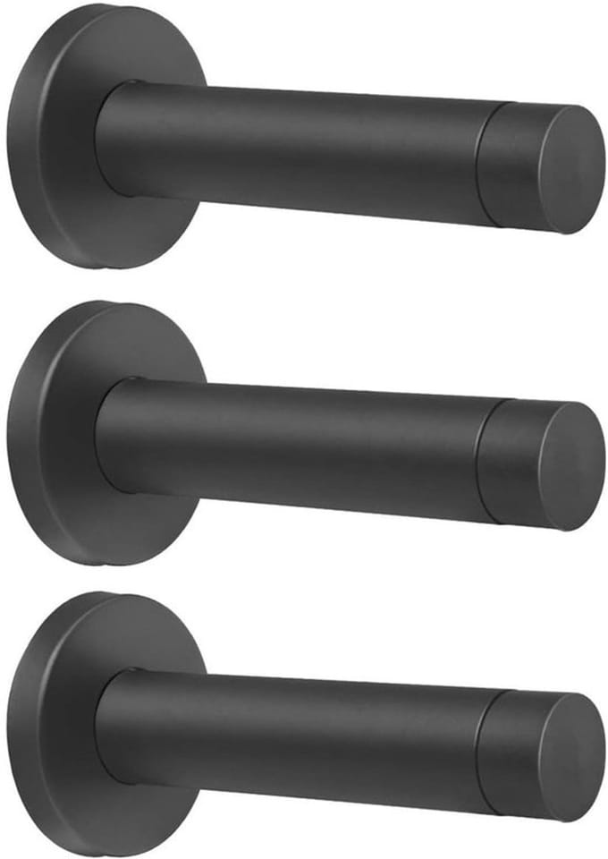 Allecto - Deurstoppers - Rubber Bumper - Matte Zwart - Rvs 304 - Voor