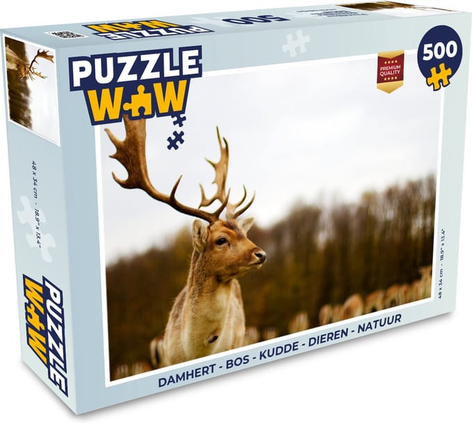 Puzzel Damhert - Bos - Kudde - Dieren - Natuur - Legpuzzel - Puzzel 500 stukjes
