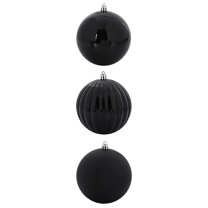 vidaXL - Kerstbal - Set - XXL - 3 - st - Zwart - Diam. - 25 - cm - Kunststof