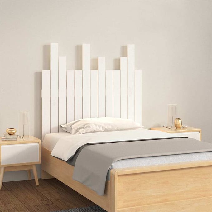 vidaXL - Hoofdbord - wandmontage - 82,5x3x80 - cm - massief - grenenhout - wit