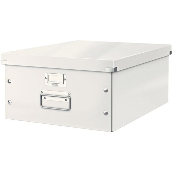 Leitz WOW Click & Store Grote Opbergdoos - 85% Gerecycled Karton - Voor A3 Formaten - 36.9 x 48.2 cm (BxD) - Wit