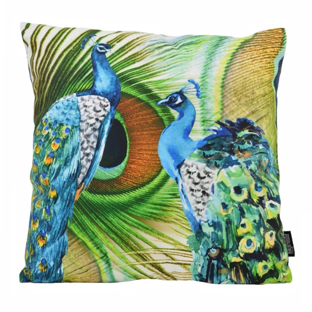 Blue Peacock Kussenhoes | Katoen/Polyester | 45 x 45 cm