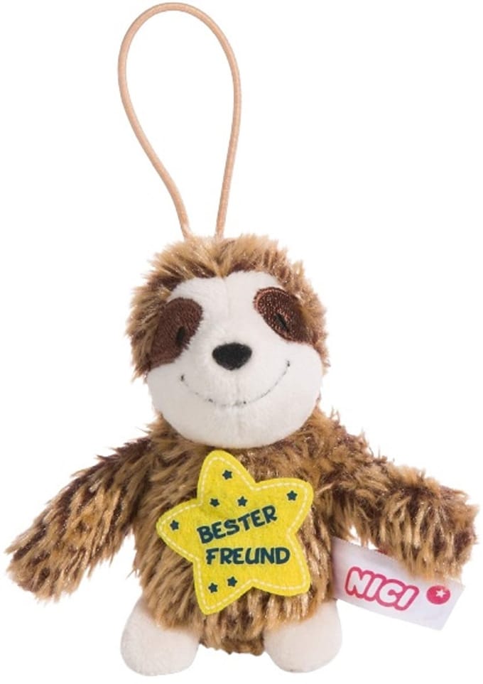 Nici Knuffelhanger Luiaard Vriend Junior 10 Cm Polyester Bruin
