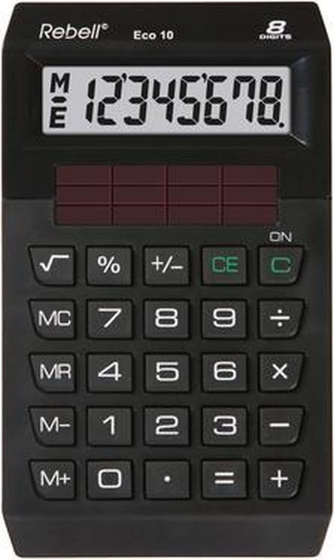 Rebell calculator - ECO 10 BX - Blauer Engel - zwart - RE-ECO10-BX