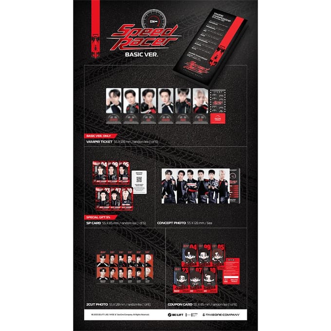 [Précommande] ENHYPEN - [Collection de Cartes Coupon ENHYPEN WORLD] SPEED RACER BASIC ver. 1ea black