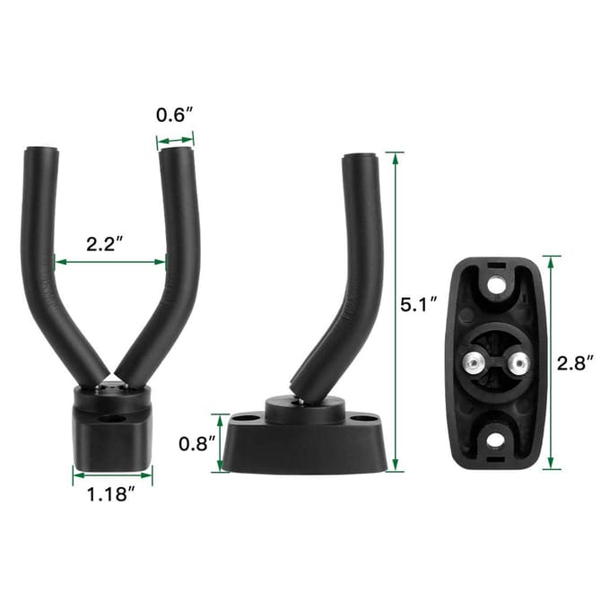 4 stuks gitaarhangers muurbevestiging gitaarhouder gitaar ukelele bas ondersteuning display 1 Kit black