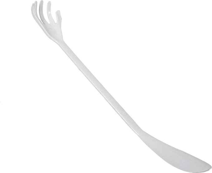 Schoenlepel / Ruggenkrabber - 1 stuk - Wit / Zwart - 50cm