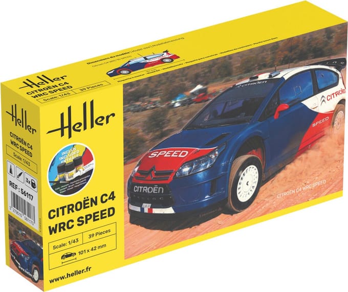 Heller Modelbouwpakket Militaire voertuigen - 56117 Citroën C4 WRC Speed - Rallye Auto - Starter Kit Plastic - 1:43 - Modelbouw